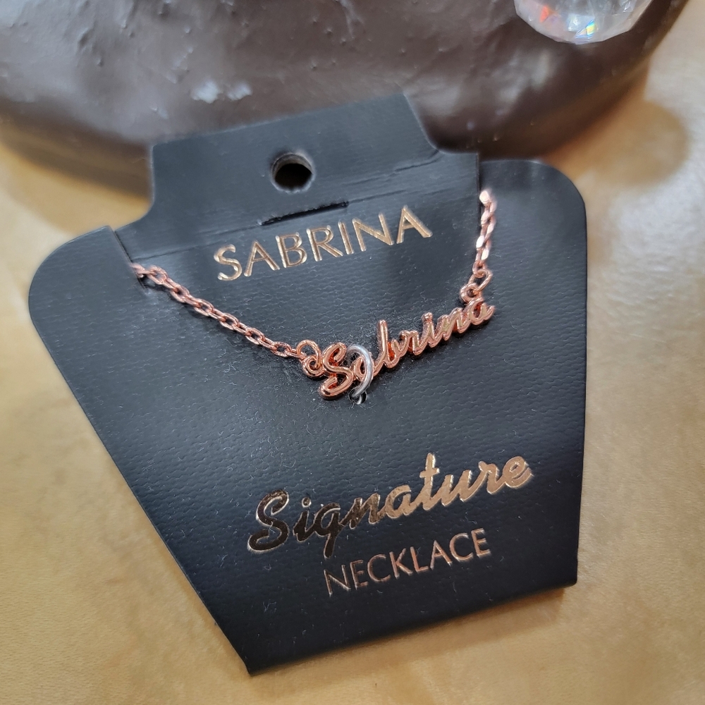 SABRINA Personalized Necklace In Rose Gold